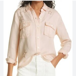 Rails -Loren embroidered stars Light pink tencil button down (S)